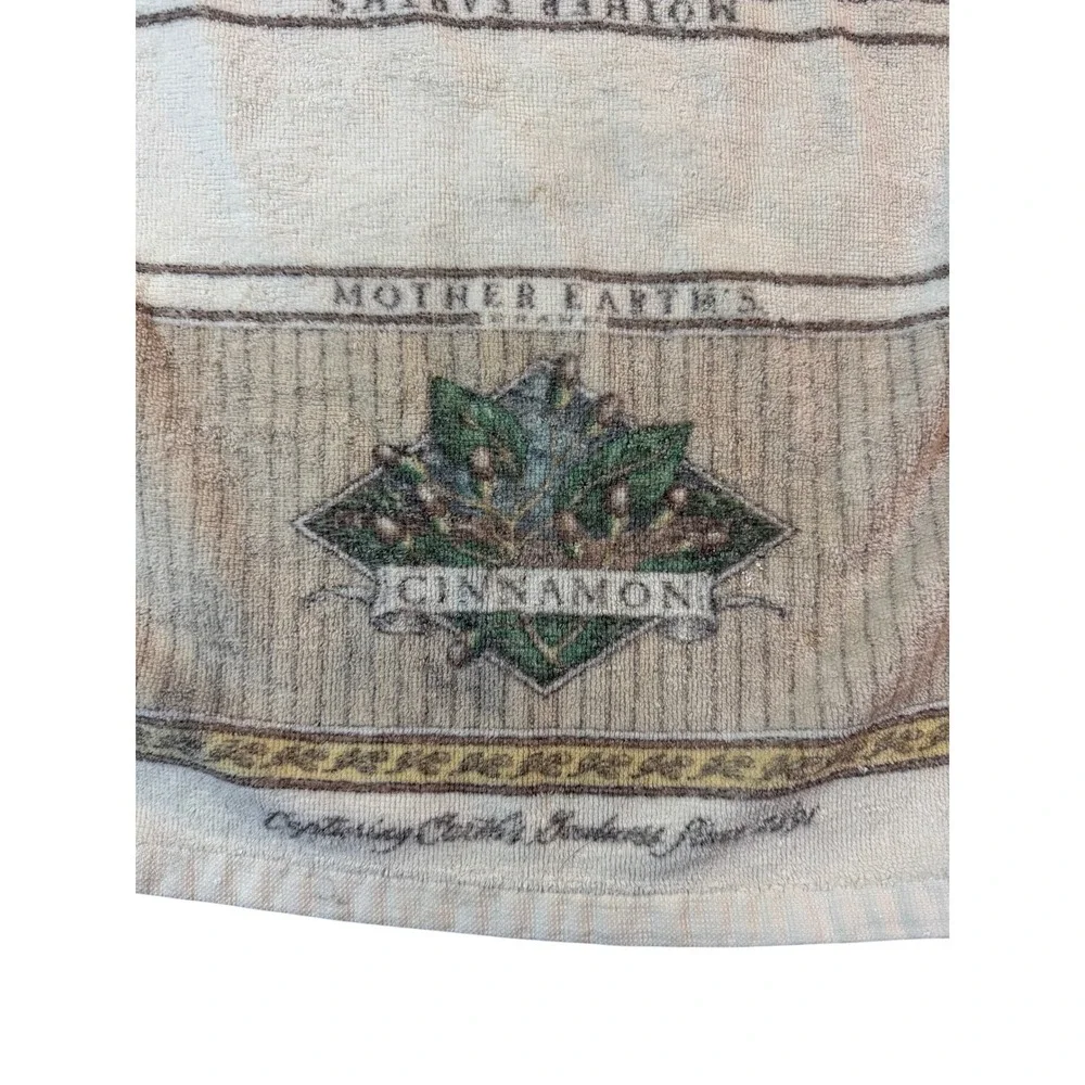 Vintage 80s Mother Earths Kitchen Towel Country Cottage Farmhouse Dish Towel